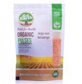 Go Earth Organic Red Lentil Split   Pack  200 grams